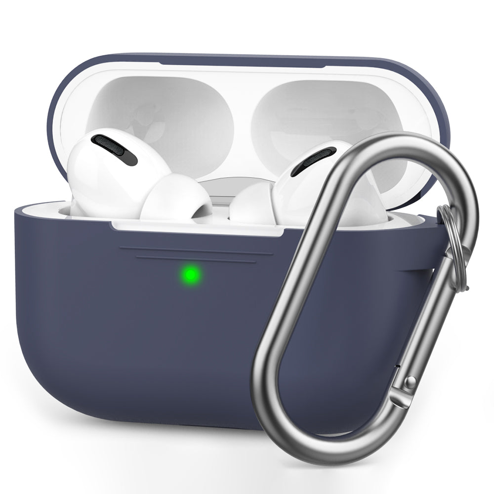 AHASTYLE PT-P1 Earphone Silicone Case for Apple AirPods Pro Earbud Charging Box Full Protection Cover with Carabiner AHASTYLE PT-P1 Earphone Silicone Case for Apple AirPods Pro Earbud Charging Box Full Protection Cover with Carabiner